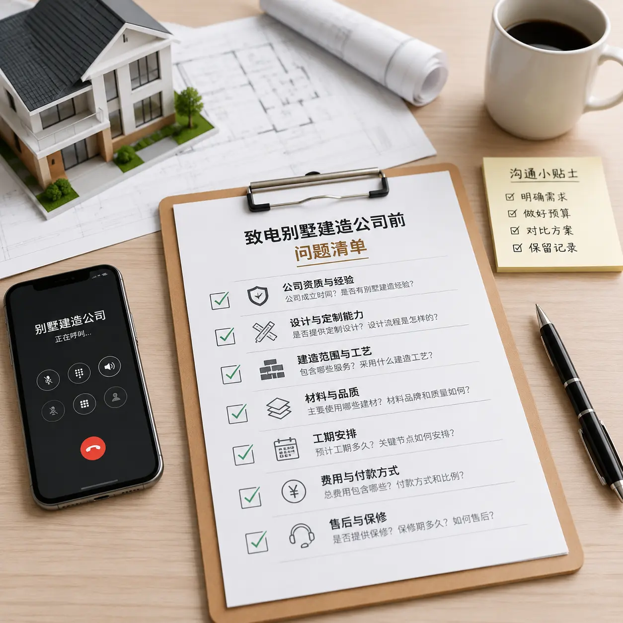 在东城拨打别墅建造公司电话前的准备工作